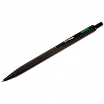 Ручка шариковая Berlingo "Triangle", зеленый акцент, 0,7мм, синяя, кнопочн., инд.упак.