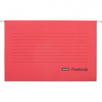 Папка подвесная Attache Foolscap, картон красный, до 200л., 5шт/уп, комплект 5 шт