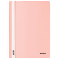 Скоросшиватель пластиковый BRAUBERG 'Pastel' А4, 130/180 мкм, персиковый, 270457