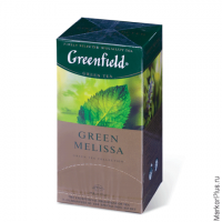 Чай GREENFIELD (Гринфилд) 'Green Melissa', зеленый, 25 пакетиков в конвертах по 1,5 г