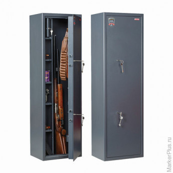 Сейф оружейный AIKO 'Филин 33', 1400х430х300 мм, 71 кг, на 3 ствола, 2 ключевых замка
