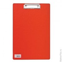 Доска-планшет BRAUBERG "Comfort" с верхним прижимом, А4, 23х35 см, картон/ПВХ, красная, 222658