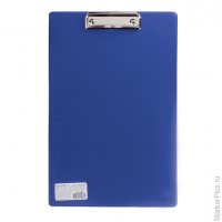 Доска-планшет ОФИСМАГ с верхним прижимом, А4, 23х35 см, картон/ПВХ, синяя, 225987