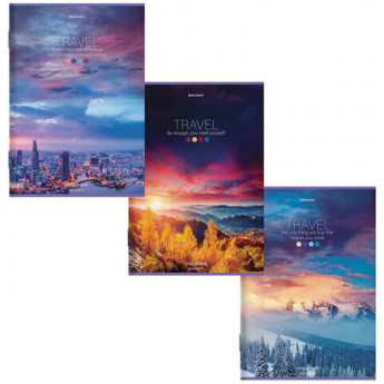 Тетрадь А4, 96 л., BRAUBERG, скоба, клетка, обложка картон, 'Journey', 404064