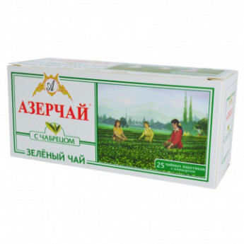 Чай Азерчай зеленый с чабрецом, 25 пак