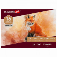 Альбом для акварели, бумага ИТАЛИЯ 200 г/м2 25% хлопок 120х170 мм, 16 л., BRAUBERG ART PREMIERE, 105910 Альбом для акварели, бумага ИТАЛИЯ 200 г/м2 25% хлопок 120х170 мм, 16 л., BRAUBERG ART PREMIERE, 105910