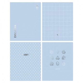 Тетрадь 80л., А5, клетка BG 'Blue&silver', тиснение фольгой