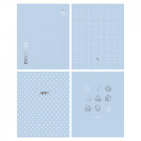 Тетрадь 80л., А5, клетка BG "Blue&silver", тиснение фольгой