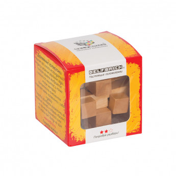 Игра-головоломка деревянная DELFBRICK 'Занимательный куб', 12 элементов