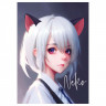 Тетрадь 40л., А5, клетка MESHU 'Neko', матовая ламинация, тиснение фольгой, ЕВРО