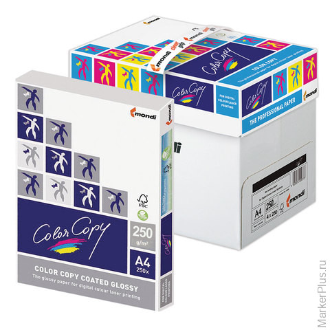 Купить бумага color copy glossy, мелованная, глянцевая, а4, 250 г/м2 ...