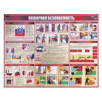 Доска-стенд информационная "Пожарная безопасность", 910х700 мм, пластик, шк 84494