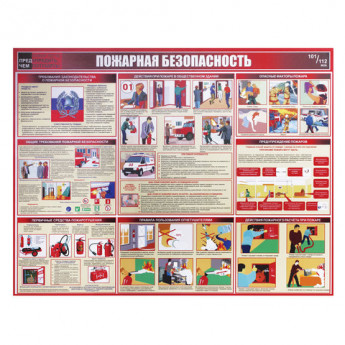 Доска-стенд информационная 'Пожарная безопасность', 910х700 мм, пластик, шк 84494