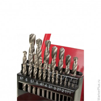 Набор сверл по металлу,1-10мм,HSS, 19шт.,цилиндрич. хвостовик Вихрь