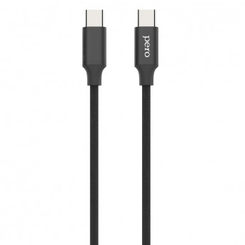 Кабель USB PERO DC-05 Type-C to Type-C, 3А, 60W, 1м, Black