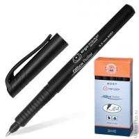 Ручка-роллер KOH-I-NOOR, ЧЕРНАЯ, трехгранная, корпус черный, узел 0,5 мм, линия письма 0,3 мм, 7780573801KS