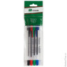 Ручки шариковые СТАММ "111", набор 4 шт., корпус прозрачный, 1 мм, европодвес (синяя, черная, красная, зеленая), РС07
