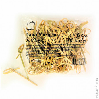 Пики (шпажки) для канапе бамбуковые УЗЕЛОК, 6 см, 100 шт., КП, 123314