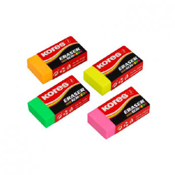 Ластик Kores цветной, 40x21x10mm в дисплей-боксе, цвет в ассорти 40303
