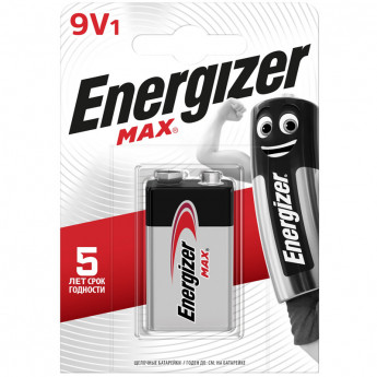 Батарейка Energizer Max MN1604 (6LR61) 9V Крона, алкалиновая, 1BL