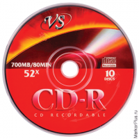 Диск CD-R VS 700Mb 52х бумажный конверт