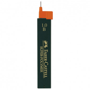 Грифели для механических карандашей Faber-Castell "Super-Polymer", 12шт., 1,0мм, B 12 шт/в уп