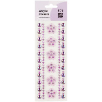 Наклейки акриловые MESHU 'Purple flowers', 25*8,3см, 5 шт/в уп