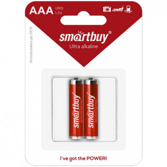 Батарейка SmartBuy LR03 BC2, 2 шт/в уп