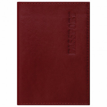 Обложка для паспорта натуральная кожа галант, 'PASSPORT', красная, BRAUBERG, 237178