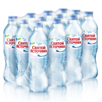 Вода питьевая негазированная Святой источник, 0,5л, пластиковая бутылка 12 шт/в уп