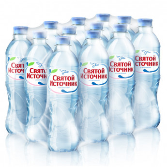 Вода питьевая негазированная Святой источник, 0,5л, пластиковая бутылка, 12 шт/в уп