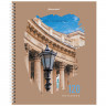 Тетрадь А5 120 л. BRAUBERG, гребень, клетка, твёрдая обложка, "Города" (микс в спайке), 404449
