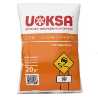 Реагент противогололедный UOKSA Соль техническая №3 (Галит), мешок 20 кг