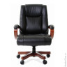 Кресло офисное CH 403, нагрузка до 250 кг, кожа, дерево, черное, 7010322