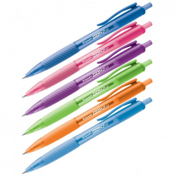 Ручка шариковая автоматическая Luxor 'Micra X II' синяя, 0,7мм, грип, корпус ассорти, 12 шт/в уп