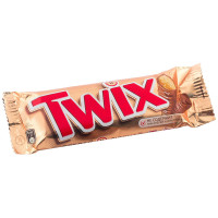 Шоколадный батончик Twix, молочный шоколад, 55г, 40 шт/в уп