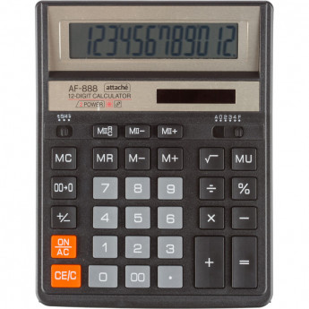 Калькулятор настоль.ПОЛН.Attache ASF-888,12р,дв.пит,204x158мм,ч/з