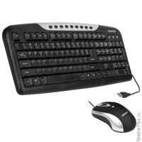 Набор проводной SONNEN KB-S110, клавиатура, мышь 3 кнопки+1 колесо-кнопка, черный, 511284