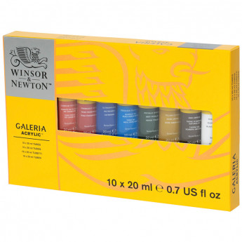 Краски акриловые Winsor&Newton "Galeria", 10цв, 20 мл/туба, картон.упак.