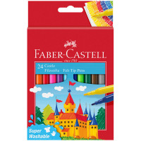 Фломастеры Faber-Castell "Замок", 24цв., смываемые, картон, европодвес, 2 шт/в уп