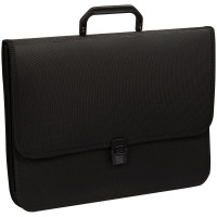 Папка-портфель 2 отделения OfficeSpace, А4+, 370*280*120мм, на замке, черный