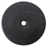 Диск пластиковый BASEFIT BB-203 5 кг, d=26 мм, черный,УТ-00019755