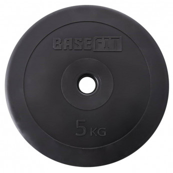 Диск пластиковый BASEFIT BB-203 5 кг, d=26 мм, черный,УТ-00019755
