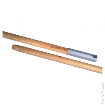 Черенок для уборочного инвентаря 120 см, деревянный (эвкалипт) лакированный, еврорезьба, YORK, 91280