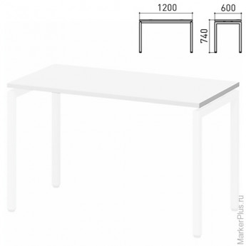 Столешница стола на металлокаркасе "Кубика", 1200х600х740 мм, белый, 402726-290