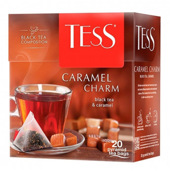 Чай Tess "Caramel Charm", черный, фруктовый с карамелью, 20 пакетиков-пирмидок