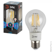 Лампа светодиодная ЭРА, 9 (80) Вт, цоколь E27, грушевидная, холодный белый свет, 30000 ч., F-LED А60
