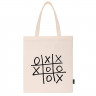 Сумка шоппер BRAUBERG PREMIUM, канвас, 40х35 см, на кнопке, карман, бежевый, "Tic-tac-toe", 271902