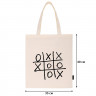 Сумка шоппер BRAUBERG PREMIUM, канвас, 40х35 см, на кнопке, карман, бежевый, "Tic-tac-toe", 271902