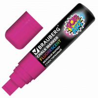 Маркер меловой "POP-ART" РОЗОВЫЙ, 15 мм, стираемый, для гладких поверхностей, BRAUBERG, 151540